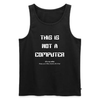 T-shirt drôle d’ordinateur - Débardeur bio Premium Homme - noir - Devant - Michal (187cm)