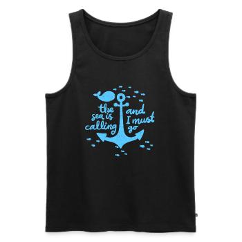 Maritime Graphic - Men's Premium Organic Tank Top - black - Front - Michal (187cm)