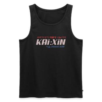 Korea - Men's Premium Organic Tank Top - black - Front - AI Model Male 178 light (178cm)