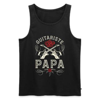 Père Qui Adore La Guitare - Papa Guitariste - Débardeur bio Premium Homme - noir - Devant - Michal (187cm)