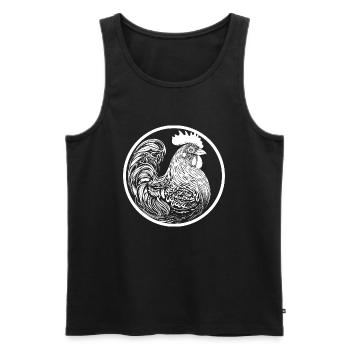Hahn - Männer Premium Bio Tank Top - Schwarz - Vorne - AI Model Male 178 light (178cm)