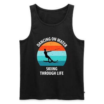 Water skis, water skis, water skiers - Men's Premium Organic Tank Top - black - Front - AI Model Male 178 light (178cm)