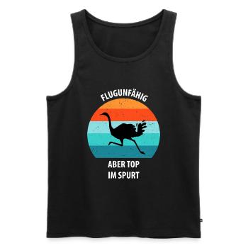 Strauß Ostrich Vogel Strauß Ornithologie - Männer Premium Bio Tank Top - Schwarz - Vorne - AI Model Male 178 light (178cm)