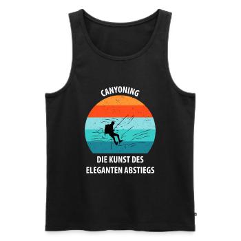 Canyoning Bergsteigen Klettern Wandern Berge - Männer Premium Bio Tank Top - Schwarz - Vorne - Michal (187cm)