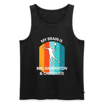 Badminton Federball Badmintonspieler Schokolade - Männer Premium Bio Tank Top - Schwarz - Vorne - AI Model Male 178 light (178cm)
