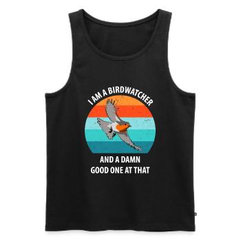 Bird Watching Bird Watching Birding Bird - Men's Premium Organic Tank Top - black - Front - Michal (187cm)