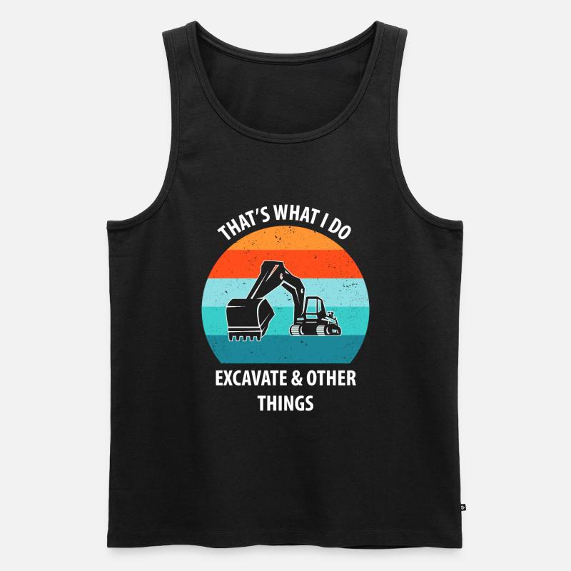 Bagger Baggerfahrer Baggerwagen - Männer Premium Bio Tank Top - Schwarz