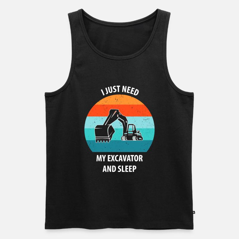 Bagger Baggerfahrer Baggerwagen - Männer Premium Bio Tank Top - Schwarz
