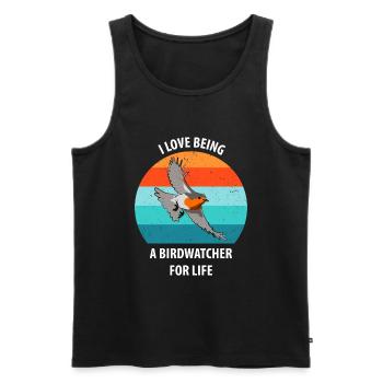 Bird Watching Bird Watching Birding Bird - Men's Premium Organic Tank Top - black - Front - Michal (187cm)