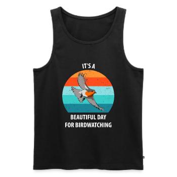 Bird Watching Bird Watching Birding Bird - Men's Premium Organic Tank Top - black - Front - Michal (187cm)
