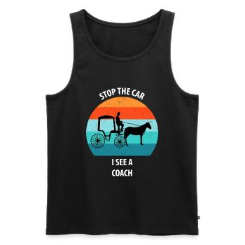 Kutscher Kutsche Pferdekutscher Kutschieren - Männer Premium Bio Tank Top - Schwarz - Vorne - Michal (187cm)