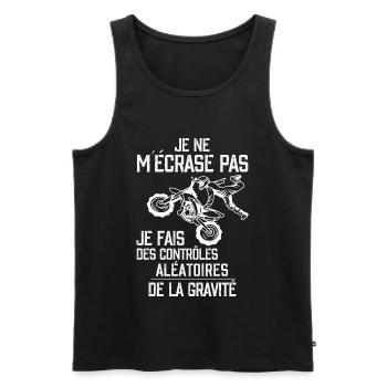 Je Fais des Contrôles Aléatoires de Gravité - Débardeur bio Premium Homme - noir - Devant - Michal (187cm)