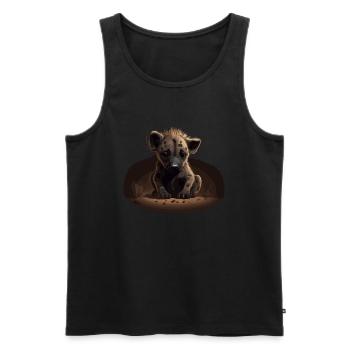 Baby Hyäne Wild Afrika Wildnis - Männer Premium Bio Tank Top - Schwarz - Vorne - AI Model Male 178 light (178cm)