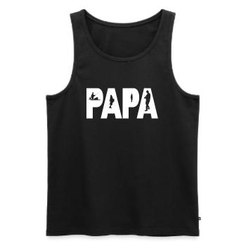 Angel Dad | Outdoor | Fishing | Fishing Fans | Hobby - Men's Premium Organic Tank Top - black - Front - AI Model Male 178 light (178cm)