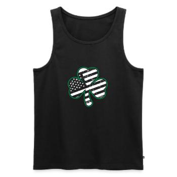 Irish American Flag Vintage Shamrock St. Patrick’ - Männer Premium Bio Tank Top - Schwarz - Vorne - AI Model Male 178 light (178cm)