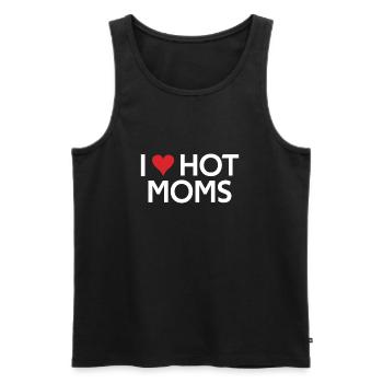 I Love Hot Moms funny gifts quote - Débardeur bio Premium Homme - noir - Devant - Michal (187cm)
