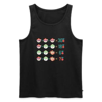 Christmas Math Quiz Math Teacher Christmas à July - Débardeur bio Premium Homme - noir - Devant - AI Model Male 178 light (178cm)