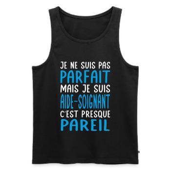 Je ne suis pas parfait mais je suis aide-soignant - Débardeur bio Premium Homme - noir - Devant - Michal (187cm)
