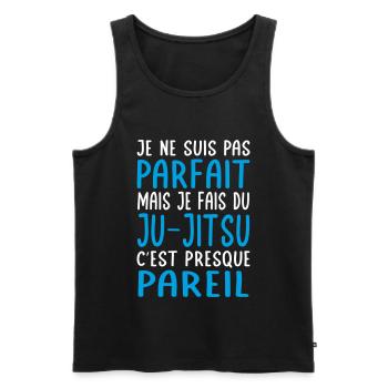 Je ne suis pas parfait mais je fais du ju-jitsu - Débardeur bio Premium Homme - noir - Devant - Michal (187cm)