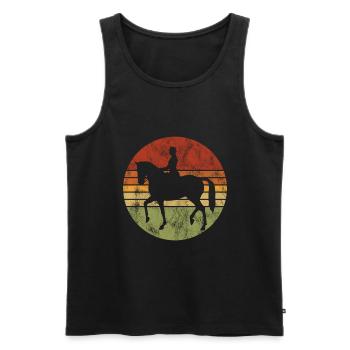 Dressage Cavalier de dressage Cheval d’équitation - Débardeur bio Premium Homme - noir - Devant - Michal (187cm)