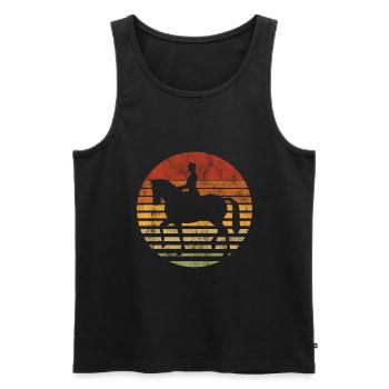 Dressage Cavalier de dressage Cheval d’équitation - Débardeur bio Premium Homme - noir - Devant - Michal (187cm)