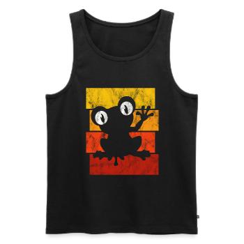 Frosch Frösche Geschenk für Kinder Lustig Witzig - Männer Premium Bio Tank Top - Schwarz - Vorne - Michal (187cm)