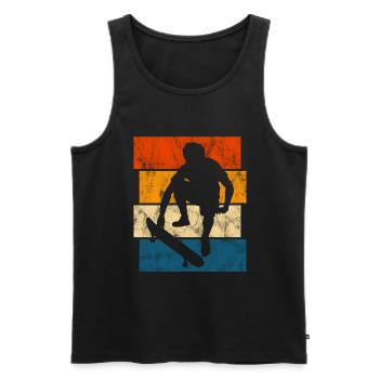 Skateboarder Skateboard Skater Skate Skateing - Débardeur bio Premium Homme - noir - Devant - Michal (187cm)