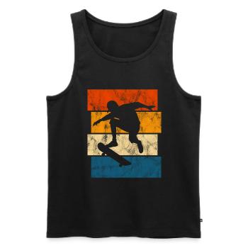 Skateboarder Skateboard Skater Skate Skateing - Débardeur bio Premium Homme - noir - Devant - Michal (187cm)