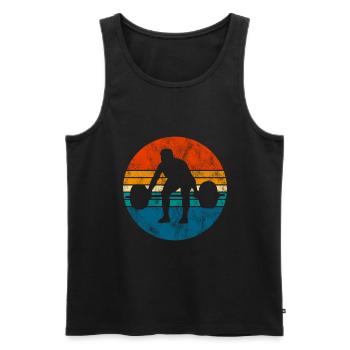 Bodybuilding Bodybuilder GYM Fitnessstudio Retro - Männer Premium Bio Tank Top - Schwarz - Vorne - Michal (187cm)