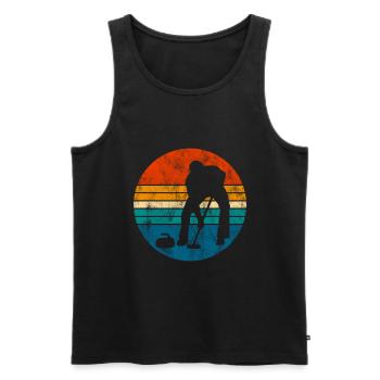 Eis Curling Curler Eisstockschießen Retro Geschenk - Männer Premium Bio Tank Top - Schwarz - Vorne - Michal (187cm)