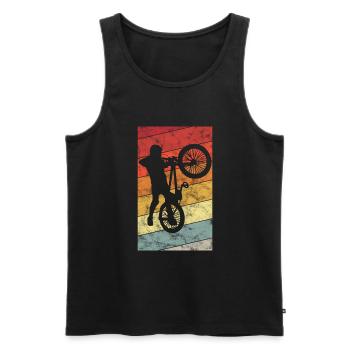 BMX Vélo Vélo Rétro Cadeau Vélo Motocross - Débardeur bio Premium Homme - noir - Devant - Michal (187cm)