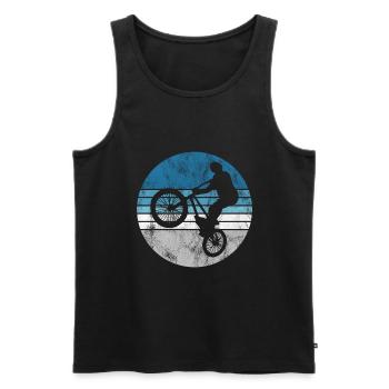 BMX Rad Fahrrad Retro Geschenk Bicycle Motocross - Männer Premium Bio Tank Top - Schwarz - Vorne - Michal (187cm)