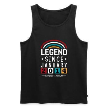2014 Legend Since Birthday Gift January - Men's Premium Organic Tank Top - black - Front - Michal (187cm)
