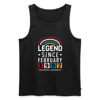 1997 Legend Since Birthday Gift February - Men's Premium Organic Tank Top - black - Front - Michal (187cm)