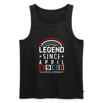 1988 Legend Since Birthday Gift April - Men's Premium Organic Tank Top - black - Front - Michal (187cm)