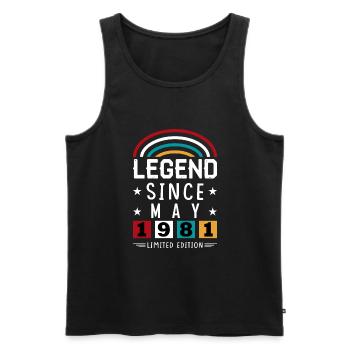 1981 Legend Since Geburtstag Geschenk Mai - Männer Premium Bio Tank Top - Schwarz - Vorne - Michal (187cm)