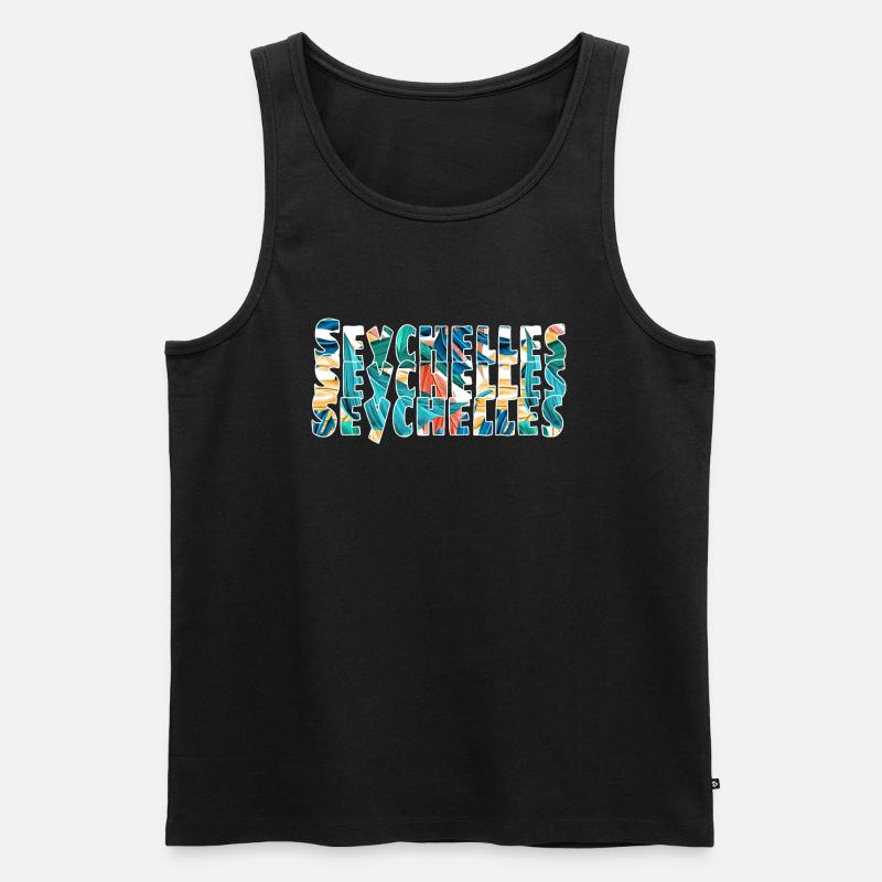 Seychelles - Männer Premium Bio Tank Top - Schwarz