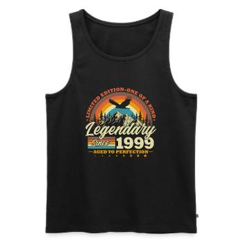 Legendary Since 1999 Vintage Birthday Gift - Men's Premium Organic Tank Top - black - Front - Michal (187cm)