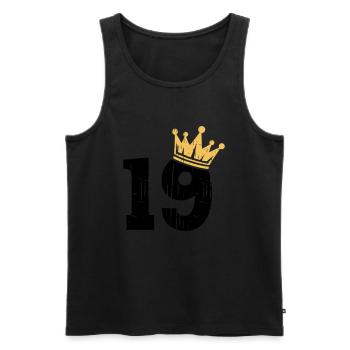 19 Crown 19th Birthday 19 years old - Men's Premium Organic Tank Top - black - Front - AI Model Male 178 light (178cm)