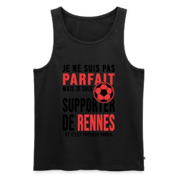 supporter foot Rennes club humour football rennais - Débardeur bio Premium Homme - noir - Devant - AI Model Male 178 light (178cm)