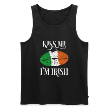 Embrasse-moi je suis irlandais - Débardeur bio Premium Homme - noir - Devant - AI Model Male 178 light (178cm)