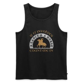 Tjost Lanzenstechen Ritter auf Pferd Mittelalter - Männer Premium Bio Tank Top - Schwarz - Vorne - AI Model Male 178 light (178cm)