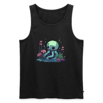 Calmars Coraux Mer Océan Vie marine Animaux - Débardeur bio Premium Homme - noir - Devant - Michal (187cm)