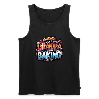 Grandpa is a baker, our grandpa likes to bake - Men's Premium Organic Tank Top - black - Front - AI Model Male 178 light (178cm)