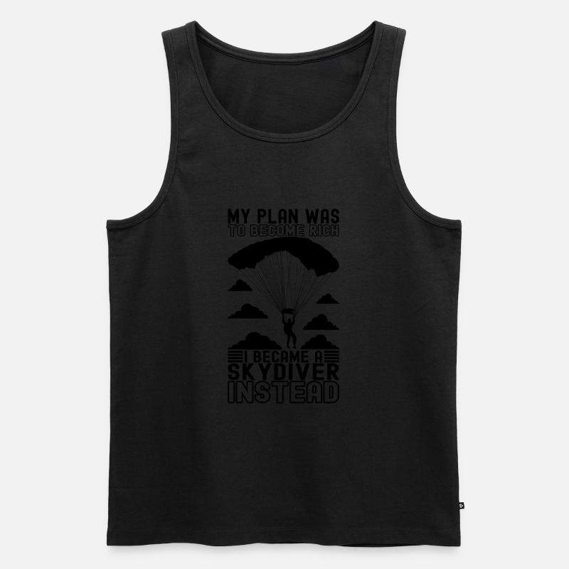 Parachute Parachutist - Men's Premium Organic Tank Top - black