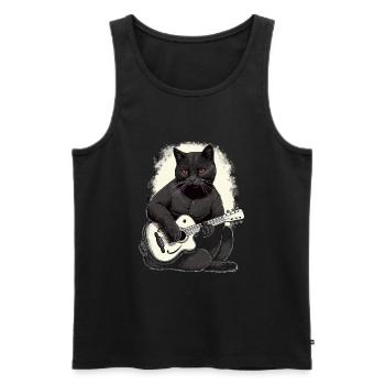 Musician Black Cat Guitarist Bombay Cats - Men's Premium Organic Tank Top - black - Front - Michal (187cm)