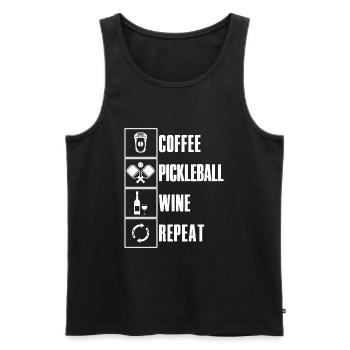 Café Pickleball Vin Ripeat Dicton pour cornichon - Débardeur bio Premium Homme - noir - Devant - Michal (187cm)