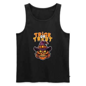 Halloween Design Creepy Skeleton Design - Men's Premium Organic Tank Top - black - Front - AI Model Male 178 light (178cm)