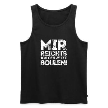 J’en ai assez, je vais jouer aux boules maintenant ! Joueur de pétanque - Débardeur bio Premium Homme - noir - Devant - AI Model Male 178 light (178cm)