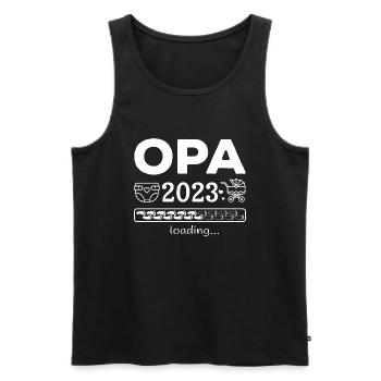 Opa 2023 loading Nachwuchs Schwangerschaft - Männer Premium Bio Tank Top - Schwarz - Vorne - Michal (187cm)
